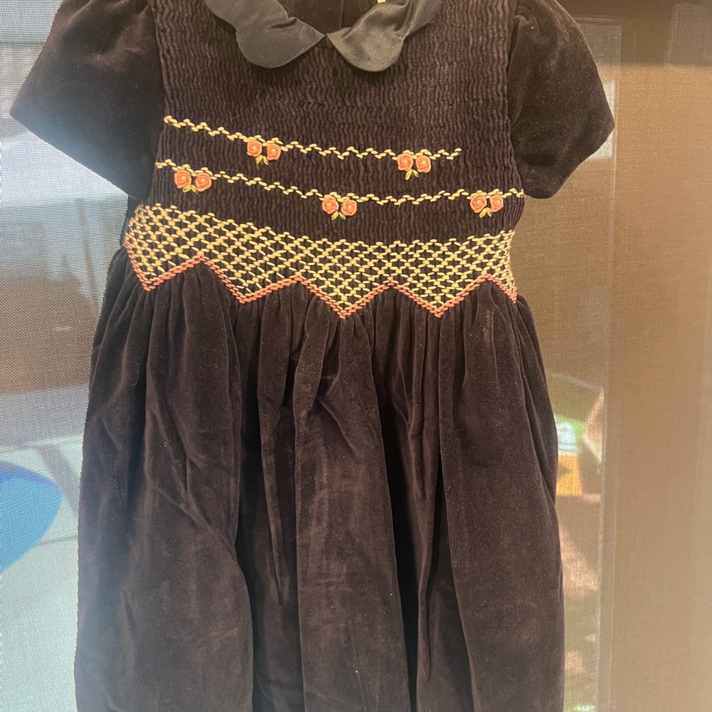 Laura Ashley Velvet Dress with Embroidered Details - Picture 2 of 8
